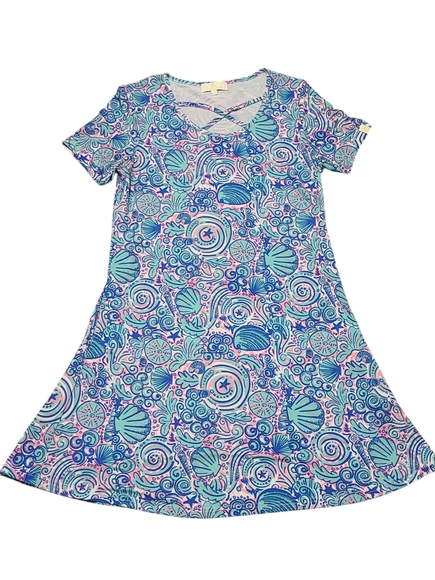 Simply Southern Pink and Blue SWIRLY Top Seashells Beach Small - Picture 2 of 16